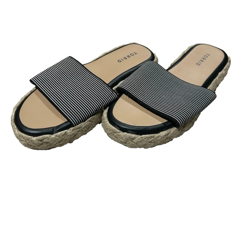 Torrid Single Band Espadrille Slip On Blue Stripe Women's 9WW